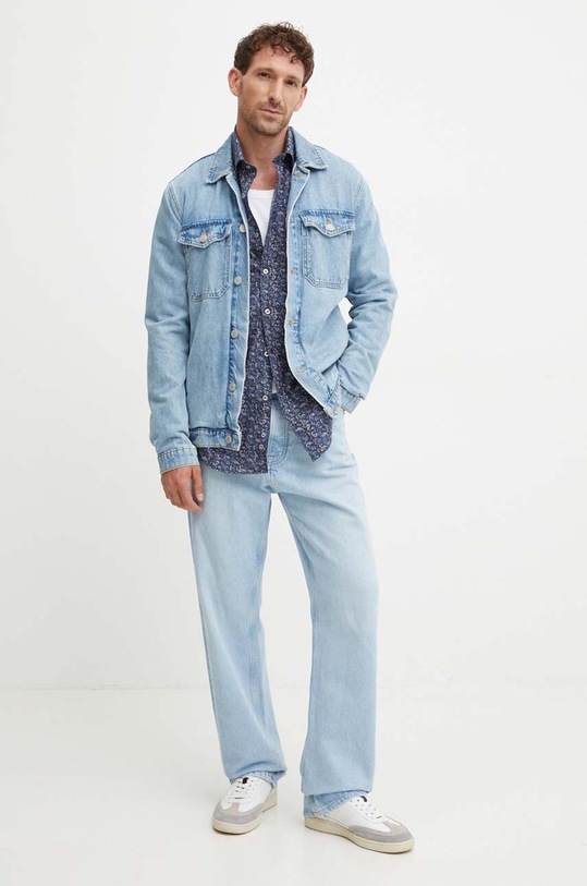 Paul&Shark camasa din bumbac 14313109CF albastru AW24