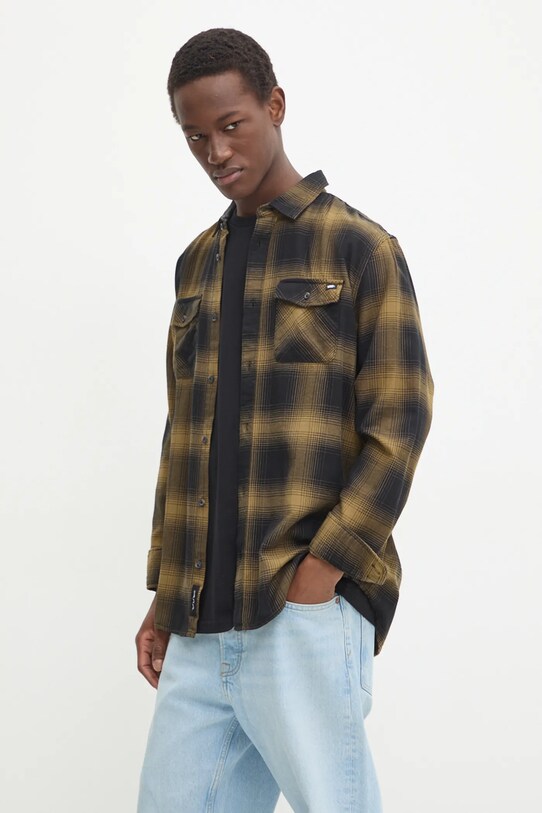 Vans koszula bawełniana VN0A3HL3DRI1 zielony AW24