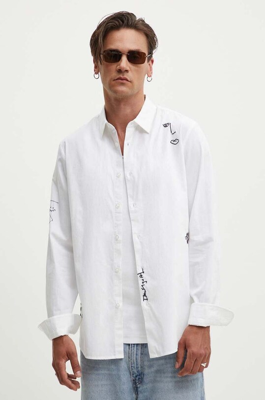 Desigual koszula bawełniana AMADEO regular biały 24WMCW09