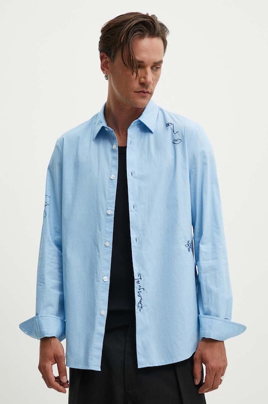 Desigual koszula bawełniana AMADEO regular niebieski 24WMCW09