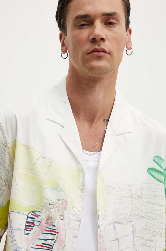 Desigual camasa din bumbac ALPHONSE 24WMCW05 alb