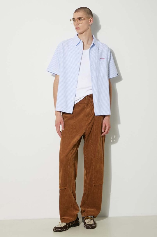 ICECREAM camasa din bumbac Diner Striped Shirt IC24220 albastru AW24