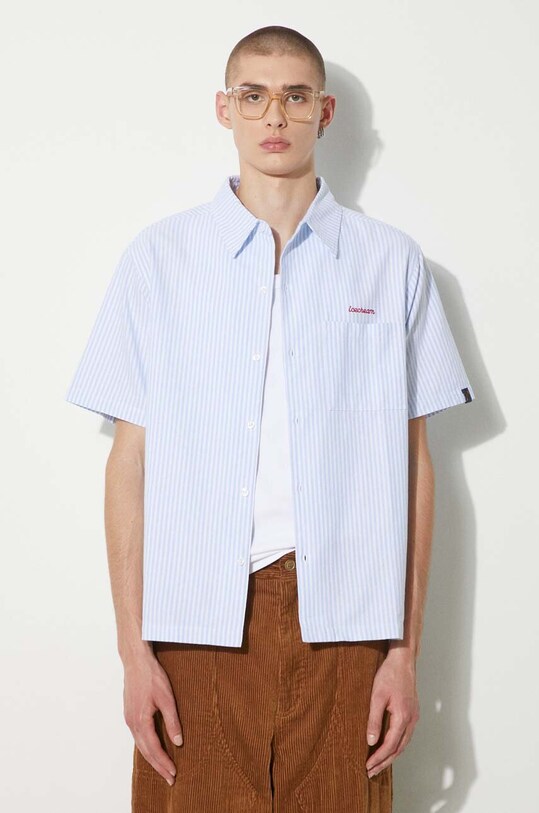 Clothing ICECREAM cotton shirt Diner Striped Shirt IC24220 blue