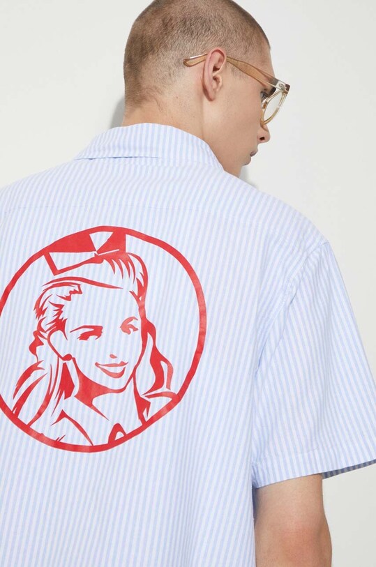 ICECREAM cotton shirt Diner Striped Shirt IC24220 blue