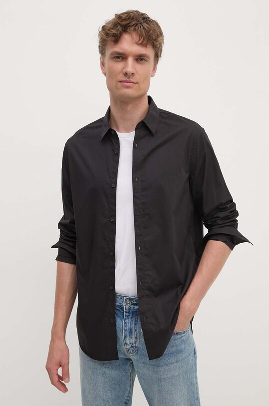 Armani Exchange koszula bawełniana bawełna czarny XM000006.AF10831