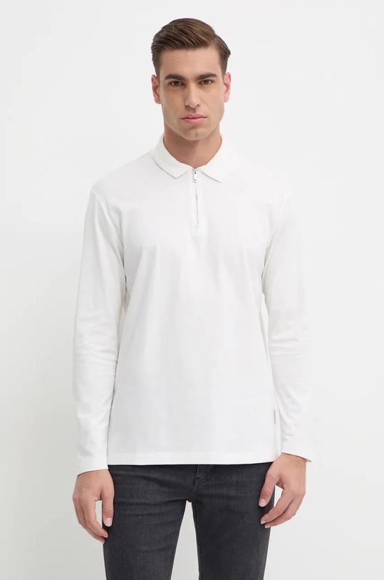 Bavlněné tričko s dlouhým rukávem Armani Exchange hladký bílá XM000059.AF10362