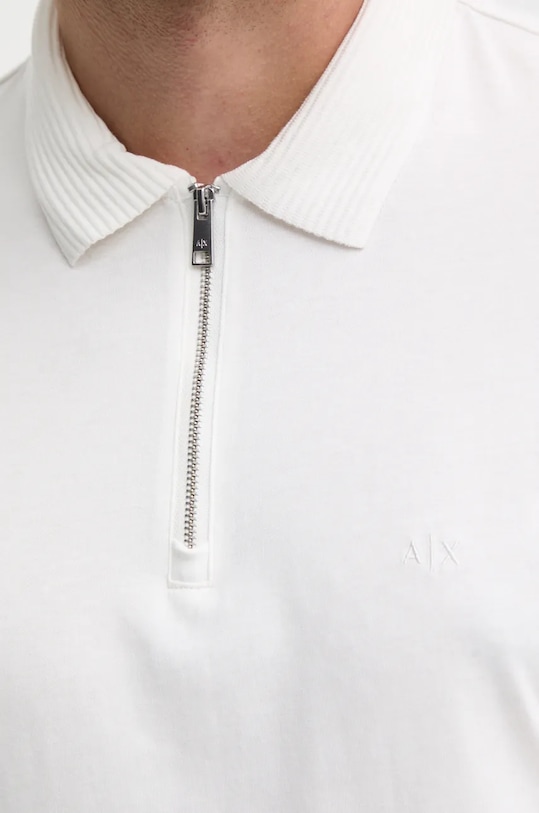 Bavlněné tričko s dlouhým rukávem Armani Exchange XM000059.AF10362 bílá