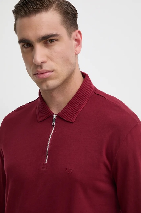 Бавовняний лонгслів Armani Exchange бавовна бордо XM000059.AF10362