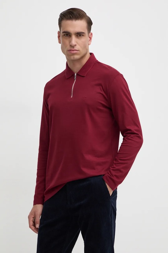 Бавовняний лонгслів Armani Exchange бордо XM000059.AF10362