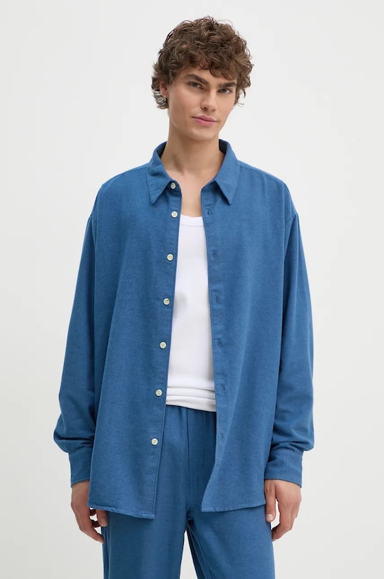 American Vintage camasa lung albastru MDAK06AH24