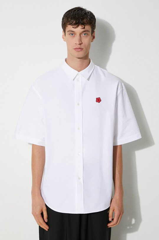 Bavlnená košeľa Kenzo Boke Flower Crest Shortsleeve Shirt biela FE65CH1239LO.01