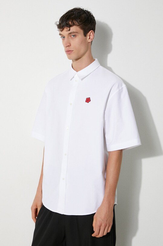Bavlnená košeľa Kenzo Boke Flower Crest Shortsleeve Shirt FE65CH1239LO.01 biela