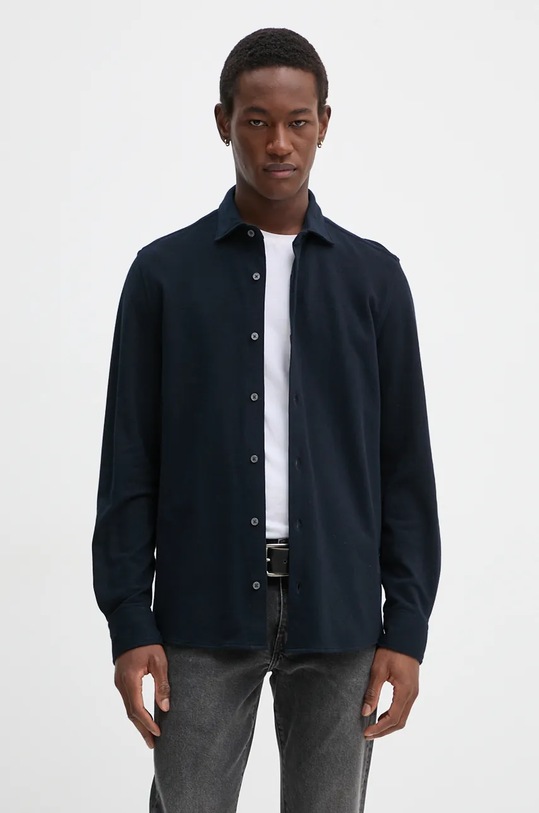 Bavlněná košile Marc O'Polo slim námořnická modř 428211042256