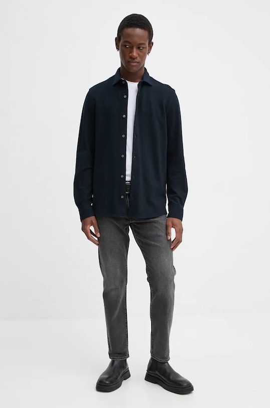 Bavlněná košile Marc O'Polo 428211042256 námořnická modř AW24