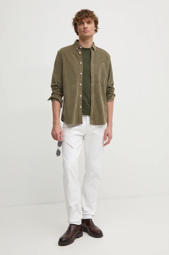 Odzież Pepe Jeans koszula sztruksowa MILLER PM308730 zielony
