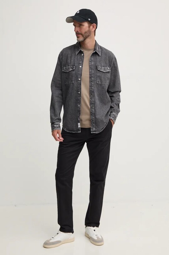 Pepe Jeans camasa jeans BROOKS PM308767 gri AW24