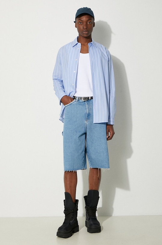 Памучна риза Samsoe Samsoe Sadamon X M24200063 син AW24