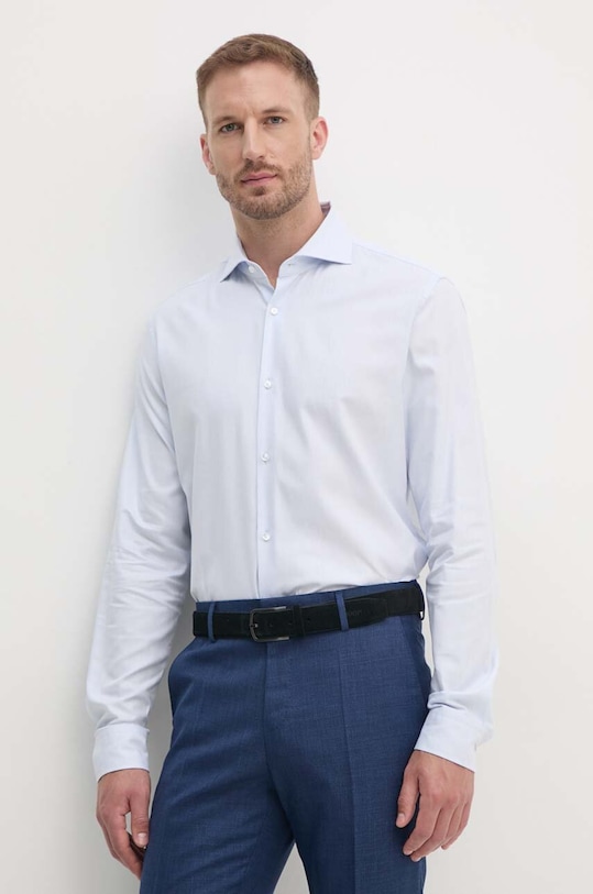 Хлопковая рубашка Joop! хлопок голубой 30043593