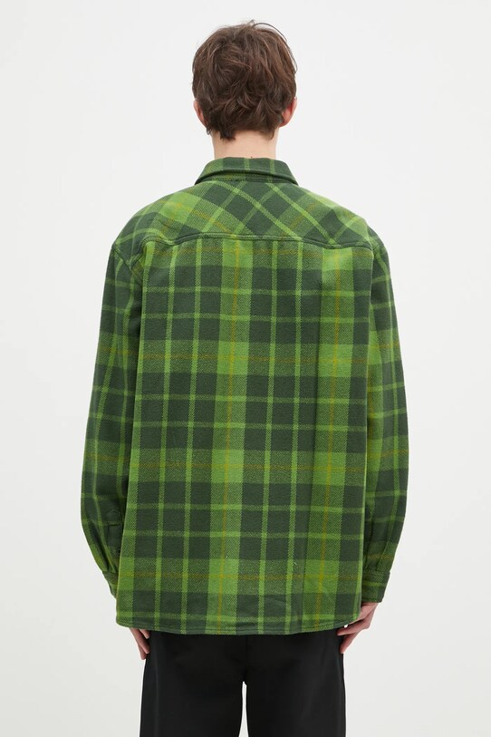 Ρούχα Βαμβακερό πουκάμισο Wood Wood Day Heavy Flannel Shirt GOTS 10325302.5167 πράσινο