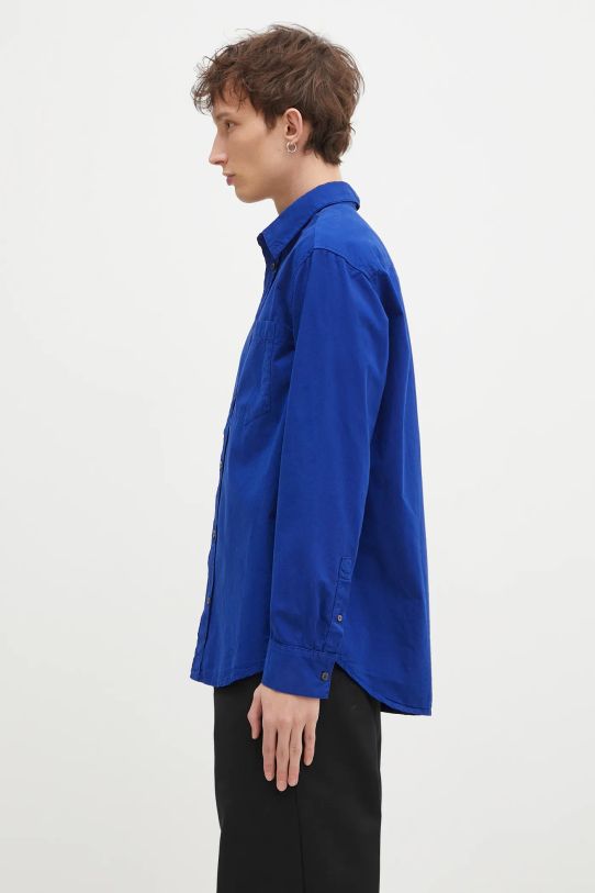 Wood Wood camicia in cotone Nico Shirt 12435300.1189 blu AW24