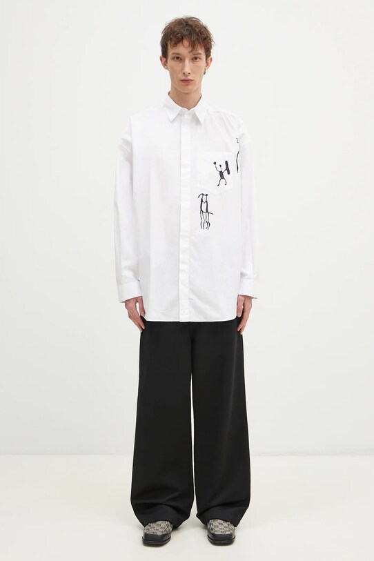 Bavlněná košile Wood Wood Rofus Oversized Print Shirt 12435315.1226 bílá
