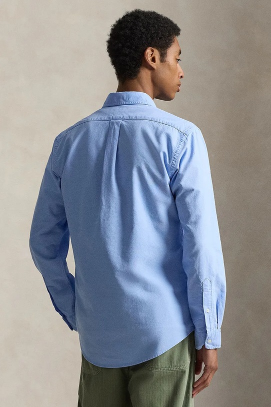 Бавовняна сорочка Polo Ralph Lauren 710805564 блакитний AW24