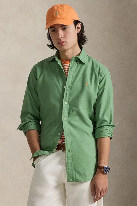 Polo Ralph Lauren koszula bawełniana bawełna zielony 710805564