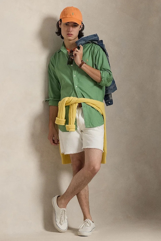 Îmbrăcăminte Polo Ralph Lauren cămașă din bumbac 710805564 verde