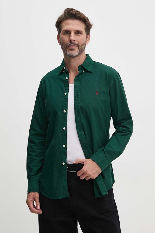 Бавовняна сорочка Polo Ralph Lauren 710805564 зелений