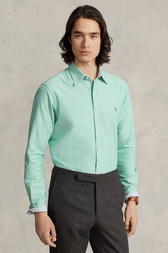 Polo Ralph Lauren koszula bawełniana bawełna zielony 710852742