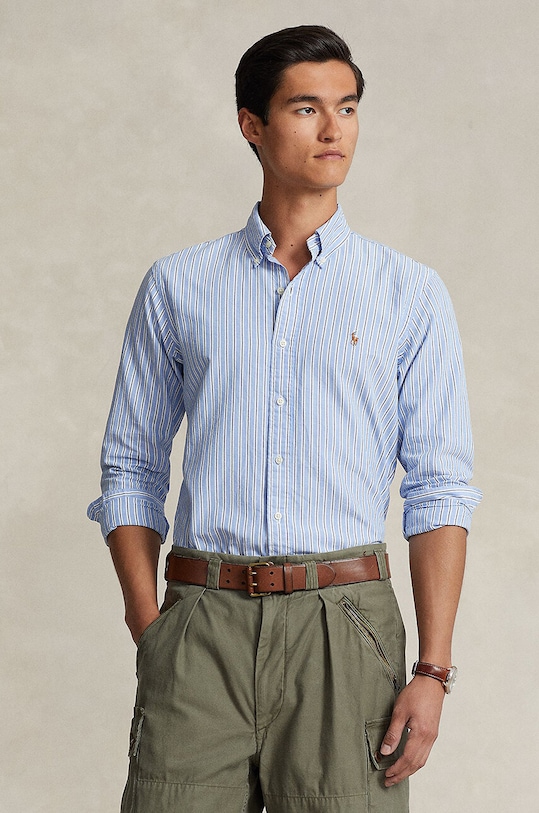 Bavlnená košeľa Polo Ralph Lauren regular modrá 710928918