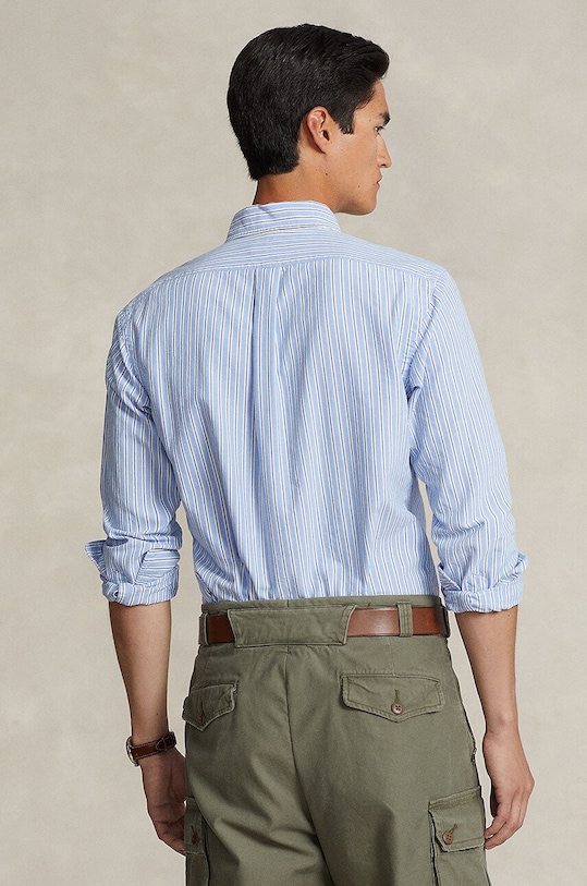 Bavlnená košeľa Polo Ralph Lauren 710928918 modrá SS25