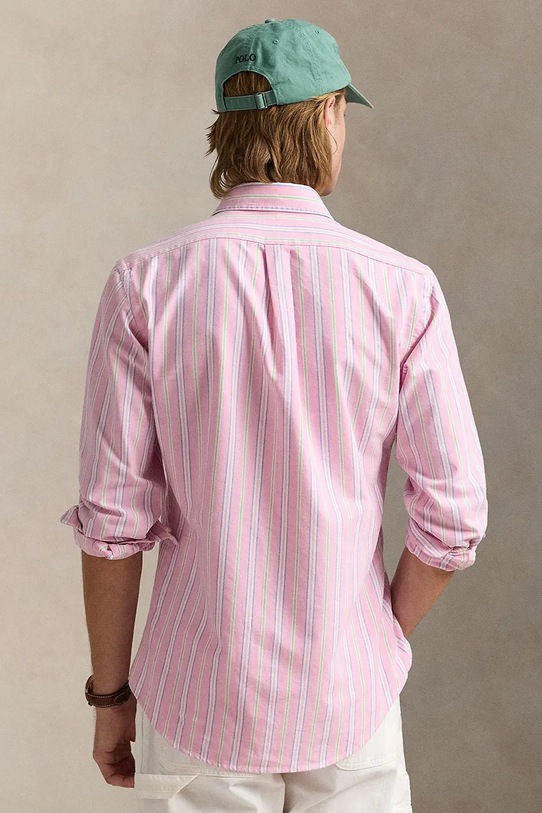 Bavlněná košile Polo Ralph Lauren 710928918 růžová NC24