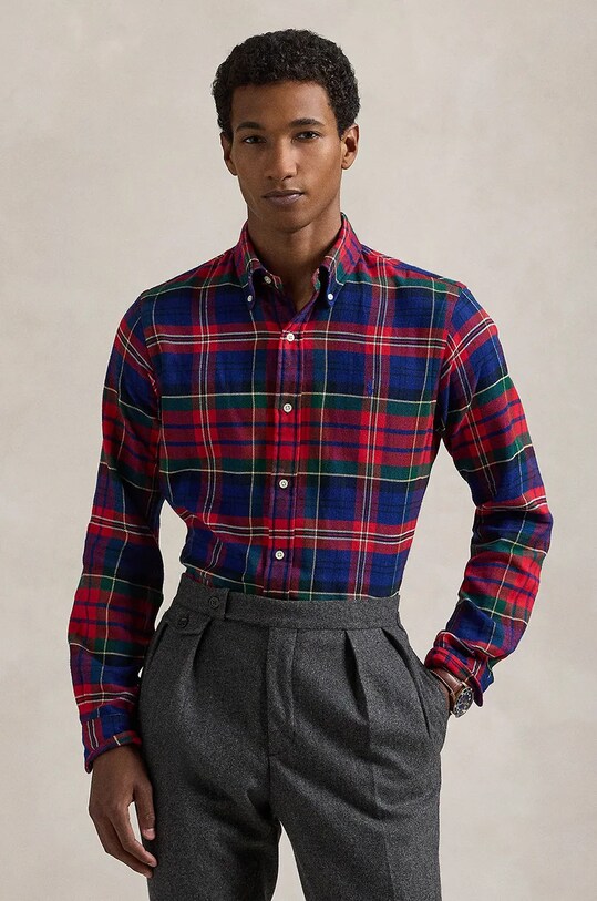 Bavlněná košile Polo Ralph Lauren regular modrá 710952119