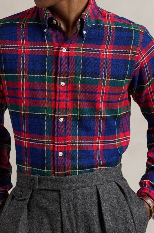 Bavlněná košile Polo Ralph Lauren modrá 710952119