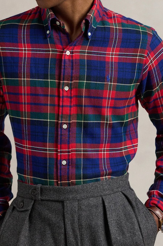 Bavlněná košile Polo Ralph Lauren modrá 710952119