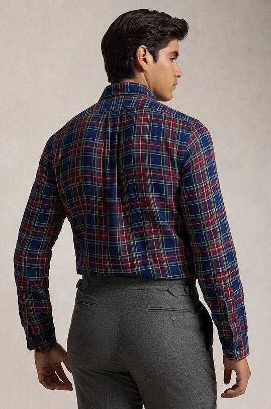 Βαμβακερό πουκάμισο Polo Ralph Lauren 710953351 μπλε AW24