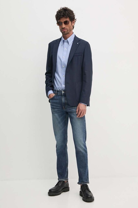 Хлопковая рубашка Polo Ralph Lauren 712954617 голубой AW24
