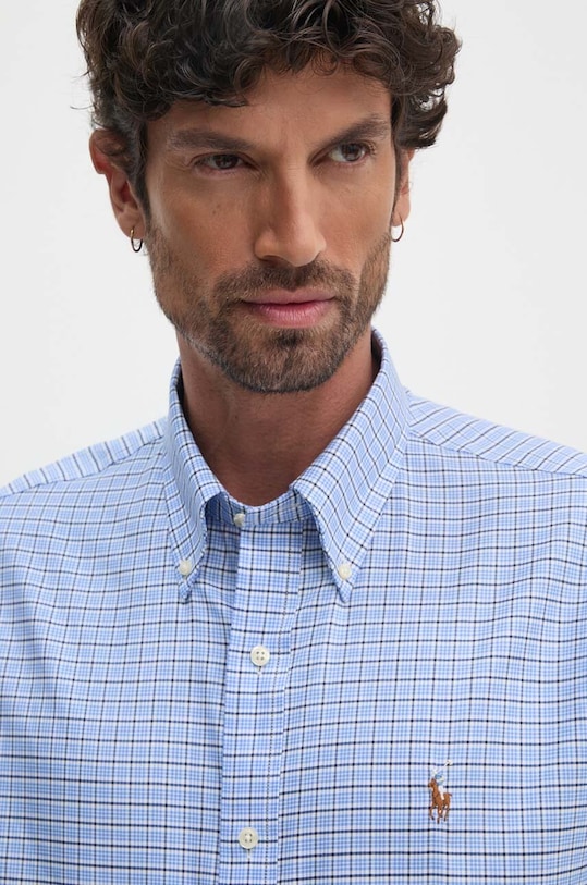 Bavlněná košile Polo Ralph Lauren modrá 712954617