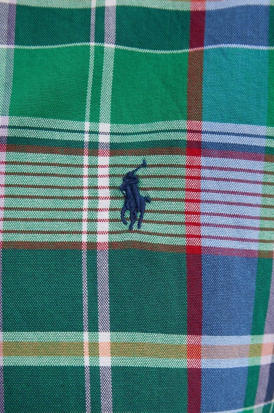 Хлопковая рубашка Polo Ralph Lauren 710953708 зелёный AW24