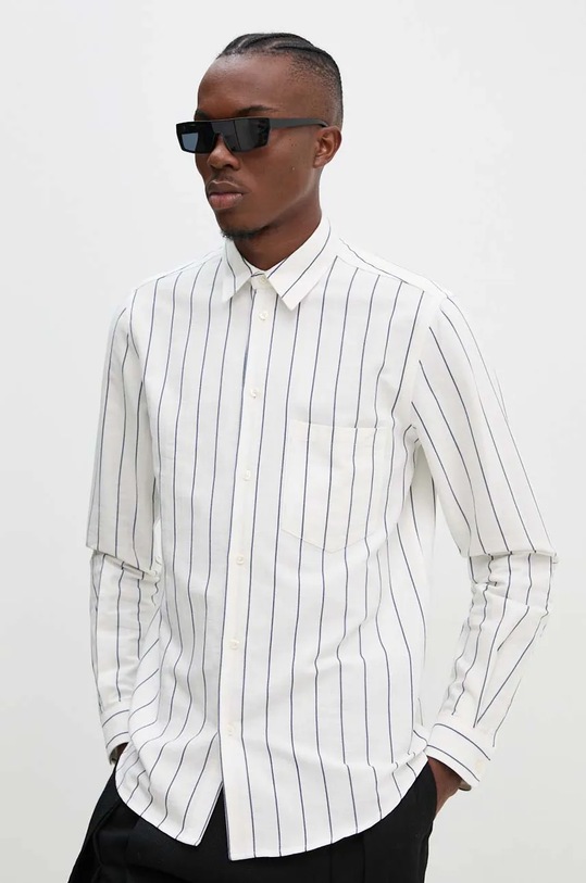 Samsoe Samsoe camasa din bumbac SALIAM cu modele alb M24300051