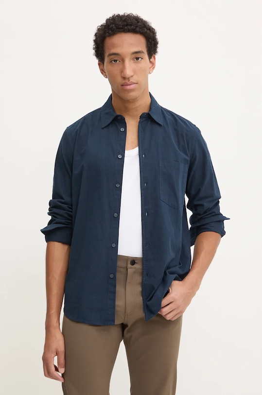 Бавовняна сорочка Samsoe Samsoe SALIAM casual темно-синій M24300052