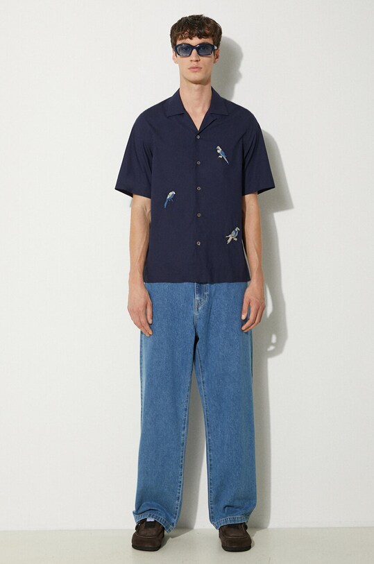 Paul Smith koszula bawełniana M1R.905UE.N01592 granatowy AW24