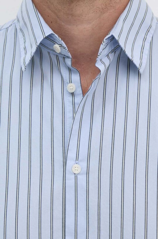 Sisley camasa din bumbac 5B8SSQ03T albastru AW24