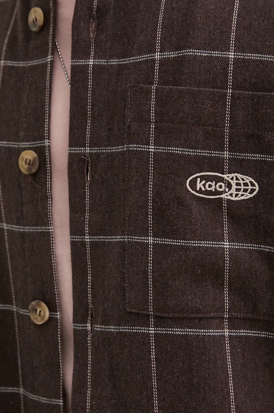 Bavlněná košile Kaotiko AP004.01.1900 hnědá AW24
