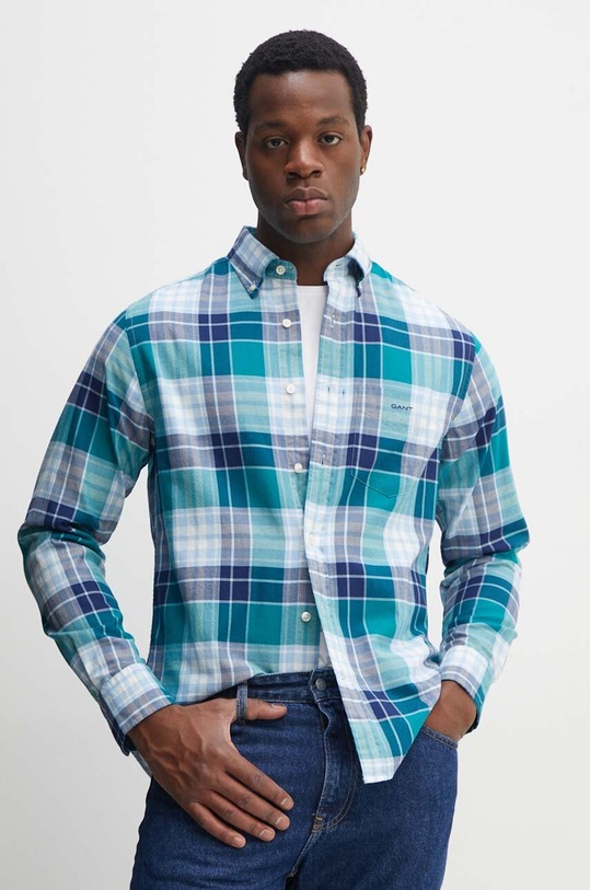 Gant camasa din bumbac cu modele albastru 3240148