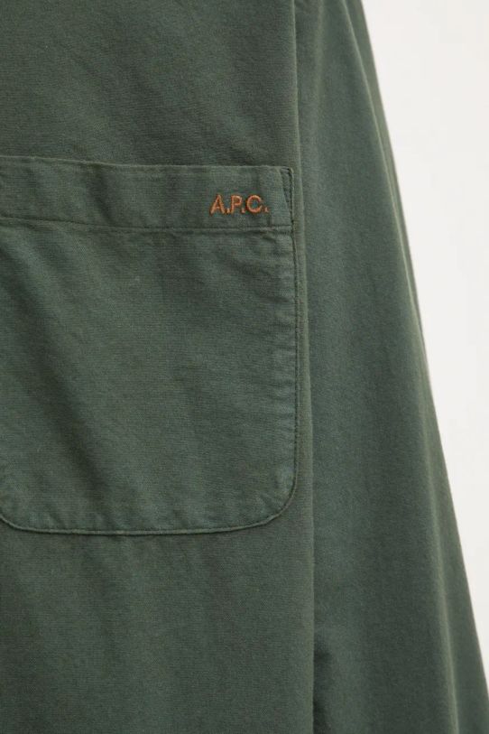 Хлопковая рубашка A.P.C. Chemise Mateo Logo COHAH.H12599 зелёный