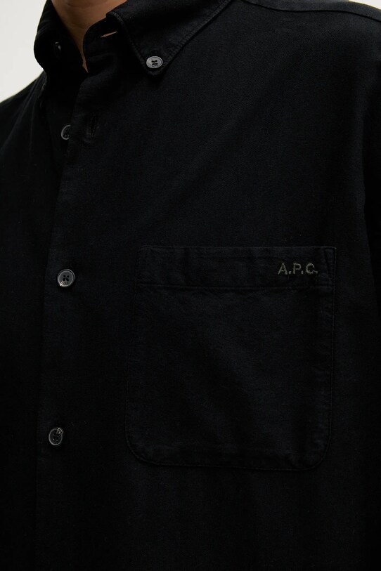 A.P.C. koszula bawełniana Chemise Mateo Logo COHAH.H12599 czarny