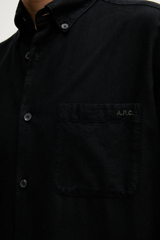 A.P.C. pamut ing Chemise Mateo Logo COHAH.H12599 fekete
