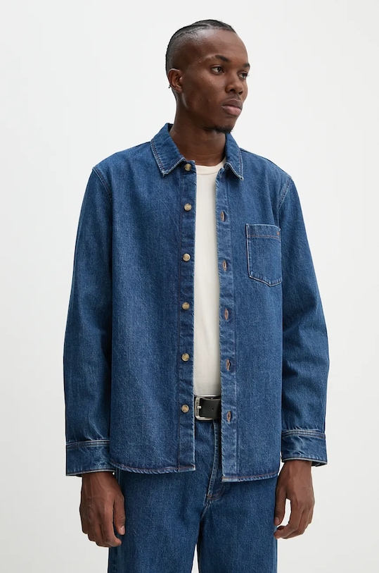 A.P.C. camasa jeans surchemise vittorio brodee lung bleumarin COHTD.H02837